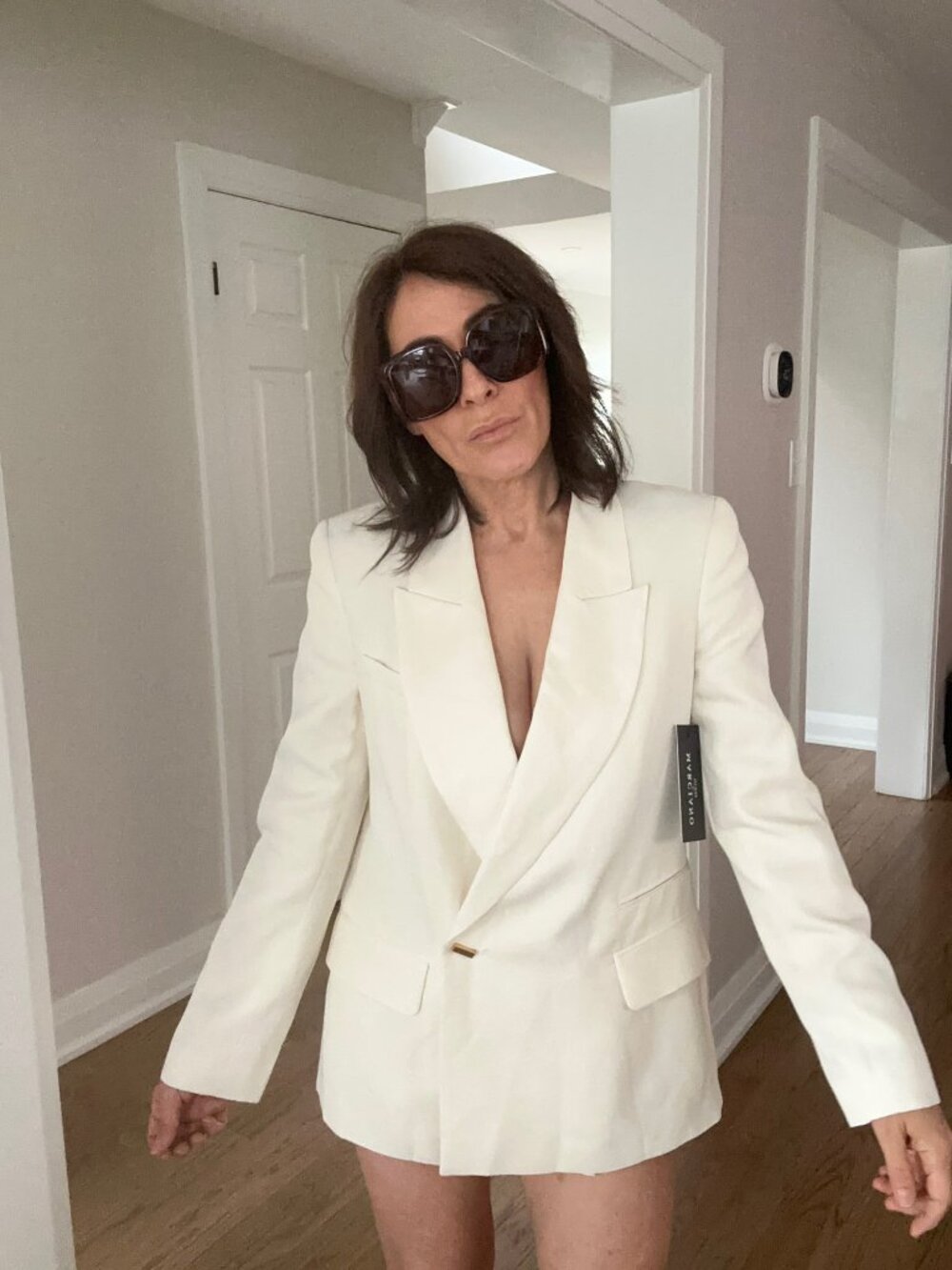 Marciano White Double-Breasted Blazer Size 4 NWT
